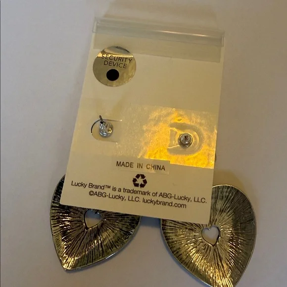 Lucky Brand Silver Heart Statement Earrings - Picture 6 of 8